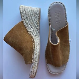Zara Brown Espadrille Bohemian Wedge
